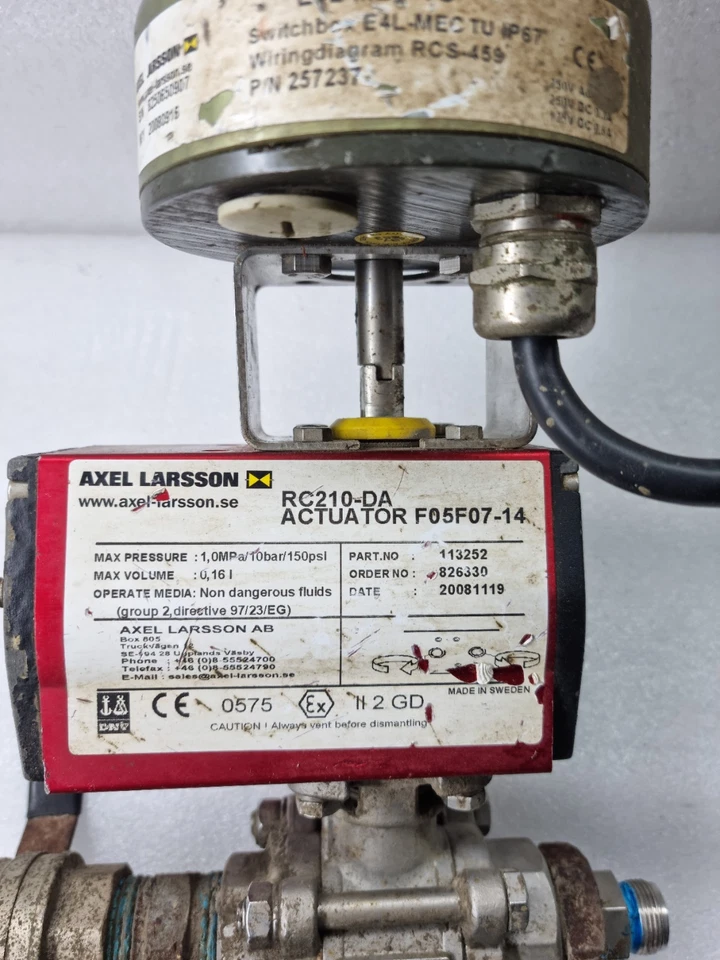 AXEL LARSSON RC210-DA ACTUATOR F05F07-14 AL35-77 E4L-MEC TU